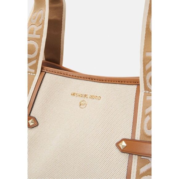 RARE NWT Michael Kors Maeve Large Open Tote Canvas Double Handles Handbag Cream - Picture 5 of 10